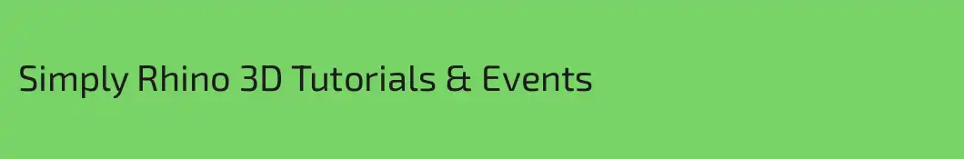Simply Rhino 3D Tutorials & Events